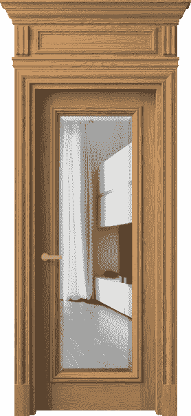 Дверь межкомнатная 7300 ДПШ.М ДВ ЗЕР Ф. Цвет Дуб пшеничный матовый. Материал Массив дуба матовый. Коллекция Antique. Картинка.