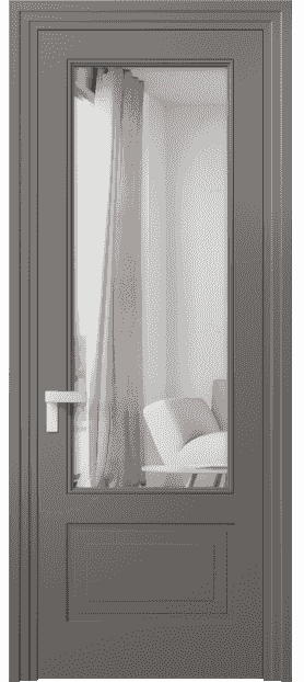Дверь межкомнатная 8342 МКЛС Двустороннее зеркало. Цвет Матовый классический серый. Материал Гладкая эмаль. Коллекция Rocca. Картинка.