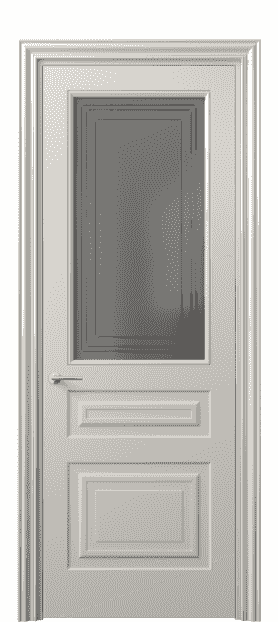 Дверь межкомнатная 8412 МОС Серый сатин с гравировкой. Цвет Матовый облачно-серый. Материал Гладкая эмаль. Коллекция Mascot. Картинка.