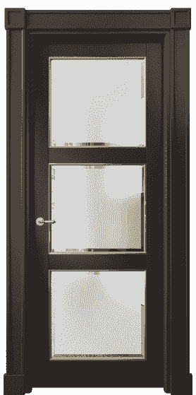 Дверь межкомнатная 6310 БАНП САТ-Ф. Цвет Бук антрацит с позолотой. Материал  Массив бука эмаль с патиной. Коллекция Toscana Plano. Картинка.
