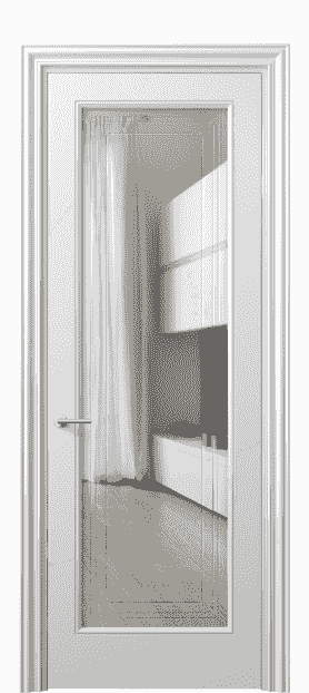 Дверь межкомнатная 8400 МБЛ Прозрачное стекло с гравировкой Mascot. Цвет Матовый белоснежный. Материал Гладкая эмаль. Коллекция Mascot. Картинка.