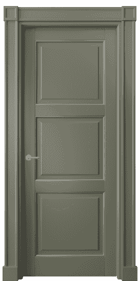 Дверь межкомнатная 6309 БОТС. Цвет Бук оливковый тёмный с серебром. Материал  Массив бука эмаль с патиной. Коллекция Toscana Plano. Картинка.