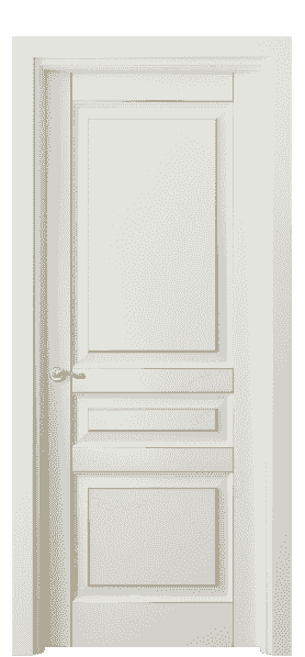 Дверь межкомнатная 0711 БЖМП. Цвет Бук жемчужный с позолотой. Материал  Массив бука эмаль с патиной. Коллекция Lignum. Картинка.