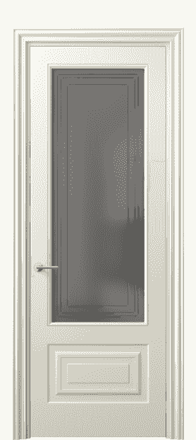 Дверь межкомнатная 8442 ММБ Серый сатин с гравировкой. Цвет Матовый молочно-белый. Материал Гладкая эмаль. Коллекция Mascot. Картинка.