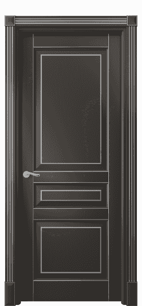 Дверь межкомнатная 0711 БАНС. Цвет Бук антрацит с серебром. Материал  Массив бука эмаль с патиной. Коллекция Lignum. Картинка.