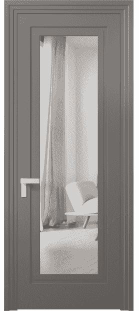 Дверь межкомнатная 8303 МКЛС Зеркало с одной стороны. Цвет Матовый классический серый. Материал Гладкая эмаль. Коллекция Rocca. Картинка.