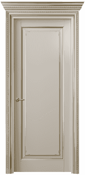 Дверь межкомнатная 6201 БСБЖП. Цвет Бук светло-бежевый с позолотой. Материал  Массив бука эмаль с патиной. Коллекция Royal. Картинка.