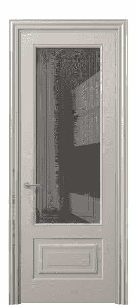 Дверь межкомнатная 8442 МСБЖ Серое с гравировкой. Цвет Матовый светло-бежевый. Материал Гладкая эмаль. Коллекция Mascot. Картинка.