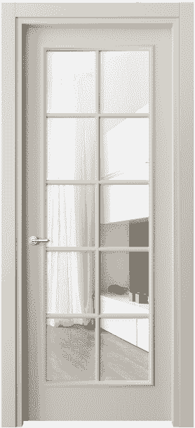 Дверь межкомнатная 8102 МОС Прозрачное стекло. Цвет Матовый облачно-серый. Материал Гладкая эмаль. Коллекция Paris. Картинка.