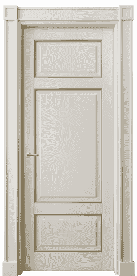 Дверь межкомнатная 6307 БОСП. Цвет Бук облачный серый с позолотой. Материал  Массив бука эмаль с патиной. Коллекция Toscana Plano. Картинка.