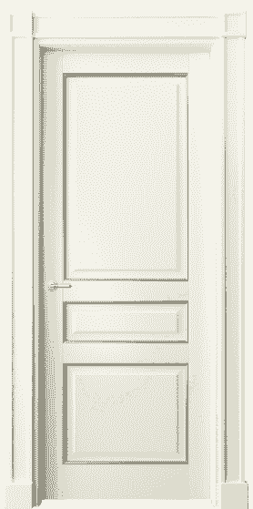 Дверь межкомнатная 6305 БМБС. Цвет Бук молочно-белый с серебром. Материал  Массив бука эмаль с патиной. Коллекция Toscana Plano. Картинка.