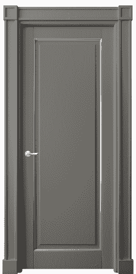 Дверь межкомнатная 6301 БКЛСС. Цвет Бук классический серый с серебром. Материал  Массив бука эмаль с патиной. Коллекция Toscana Plano. Картинка.