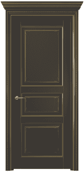 Дверь межкомнатная 6231 БАНП. Цвет Бук антрацит с позолотой. Материал  Массив бука эмаль с патиной. Коллекция Royal. Картинка.