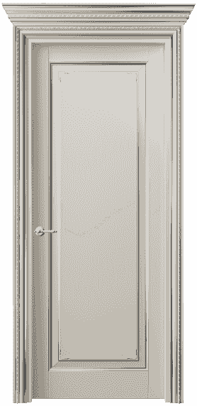 Дверь межкомнатная 6201 БОСС. Цвет Бук облачный серый с серебром. Материал  Массив бука эмаль с патиной. Коллекция Royal. Картинка.