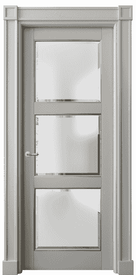 Дверь межкомнатная 6310 БНСРП САТ-Ф. Цвет Бук нейтральный серый с позолотой. Материал  Массив бука эмаль с патиной. Коллекция Toscana Plano. Картинка.