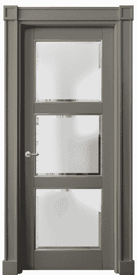 Дверь межкомнатная 6310 БКЛСП САТ-Ф. Цвет Бук классический серый с позолотой. Материал  Массив бука эмаль с патиной. Коллекция Toscana Plano. Картинка.