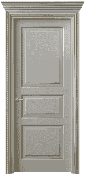 Дверь межкомнатная 6231 БНСРП. Цвет Бук нейтральный серый с позолотой. Материал  Массив бука эмаль с патиной. Коллекция Royal. Картинка.