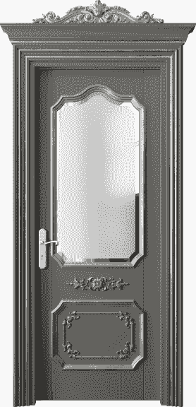 Дверь межкомнатная 6602 БКЛССА САТ-Ф. Цвет Бук классический серый серебряный антик. Материал Массив бука эмаль с патиной серебро античное. Коллекция Imperial. Картинка.