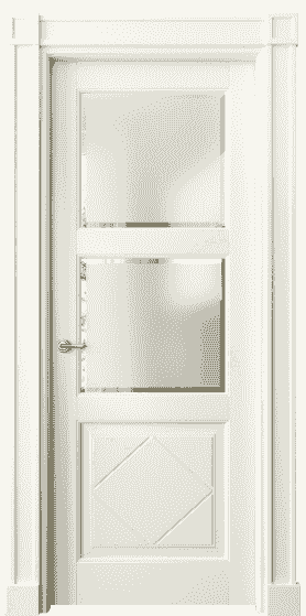 Дверь межкомнатная 6348 МБМ САТ-Ф. Цвет Бук молочно-белый. Материал Массив бука эмаль. Коллекция Toscana Rombo. Картинка.