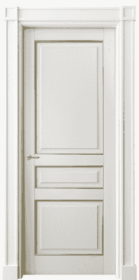 Дверь межкомнатная 6305 БСРП. Цвет Бук серый с позолотой. Материал  Массив бука эмаль с патиной. Коллекция Toscana Plano. Картинка.