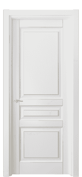 Дверь межкомнатная 0711 ББЛП. Цвет Бук белоснежный с позолотой. Материал  Массив бука эмаль с патиной. Коллекция Lignum. Картинка.