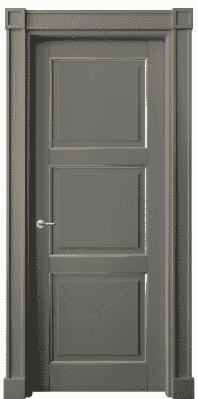 Дверь межкомнатная 6309 БКЛСП. Цвет Бук классический серый с позолотой. Материал  Массив бука эмаль с патиной. Коллекция Toscana Plano. Картинка.