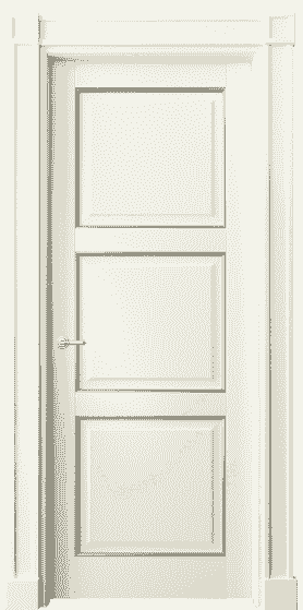 Дверь межкомнатная 6309 БМБС. Цвет Бук молочно-белый с серебром. Материал  Массив бука эмаль с патиной. Коллекция Toscana Plano. Картинка.
