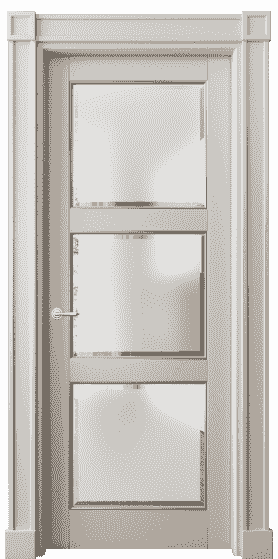 Дверь межкомнатная 6310 БСБЖС САТ-Ф. Цвет Бук светло-бежевый серебряный. Материал  Массив бука эмаль с патиной. Коллекция Toscana Plano. Картинка.
