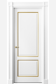 Дверь межкомнатная 6303 ББЛП. Цвет Бук белоснежный с позолотой. Материал  Массив бука эмаль с патиной. Коллекция Toscana Plano. Картинка.