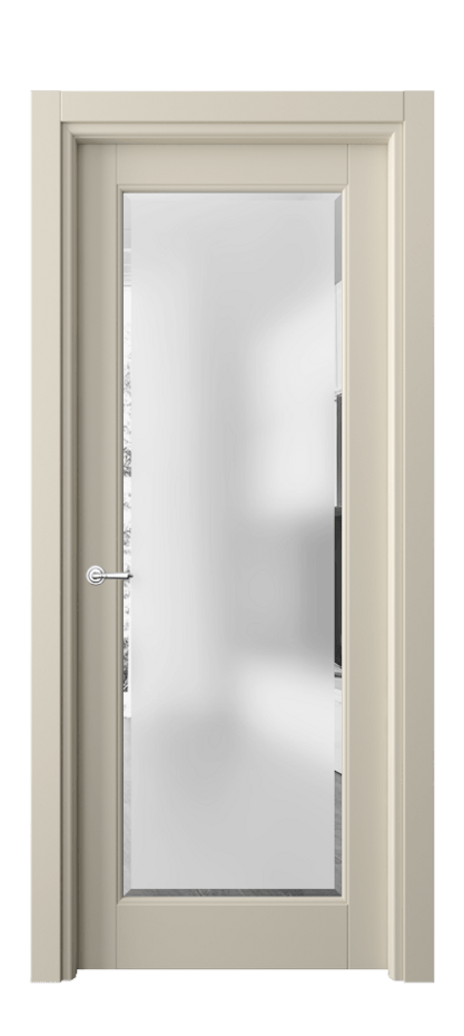 Межкомнатная дверь Toscana Litera 6300 Бук бежево-серый Сатинированное стекло с фацетом Цена 14360 ₽ | Volhovec