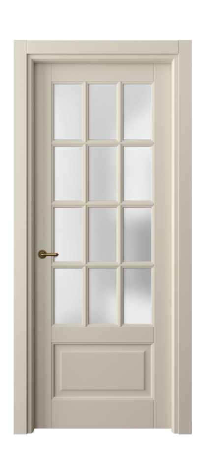 Межкомнатная дверь Тоскана Грильято 6313 Матовый бежево-серый Сатинированное стекло Цена 117490 ₽ | Volhovec