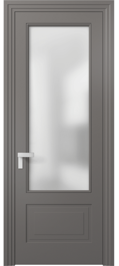 Межкомнатная дверь Rocca 8342 Матовый классический серый Сатинированное стекло Цена 74880 ₽ | Volhovec