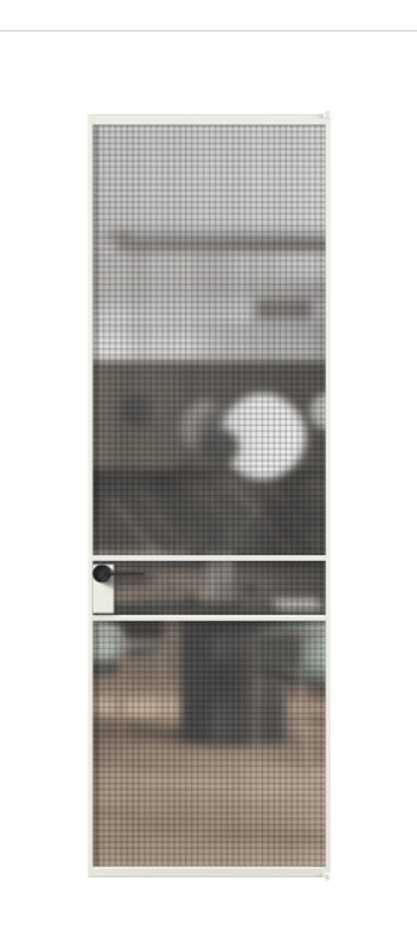 Алюминиевая дверь АЛПЛ040.02 Алюминий светло-серый Декоративное стекло с сеткой "Mesh silver", триплекс Цена 123320  | Volhovec