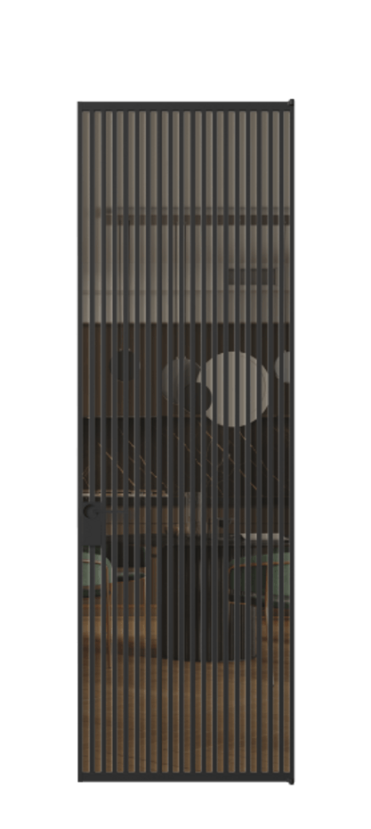 Алюминиевая дверь АЛПЛ040.06 Алюминий Черный Прозрачное бронзовое стекло, триплекс Цена 232860  | Volhovec