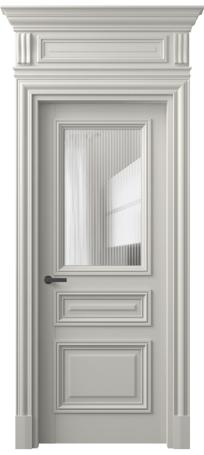 Межкомнатная дверь Antique 7304 Бук тёплый серый Рифлёное стекло "Moru", триплекс Цена 179140 ₽ | Volhovec