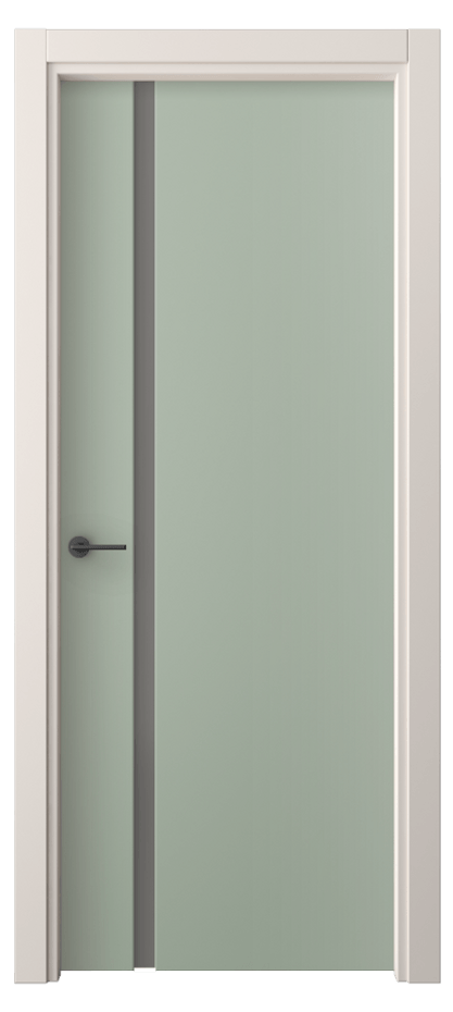 Межкомнатная дверь Freedom 4222 ПЭТ светло-оливковый Сатинированное серое стекло, триплекс Цена 32340 ₽ | Volhovec