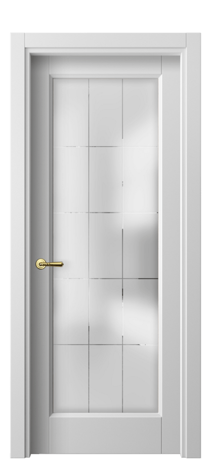 Межкомнатная дверь Галант 1402 Матовый белоснежный Сатинированное стекло с гравировкой "Лофт" Цена 56070 ₽ | Volhovec
