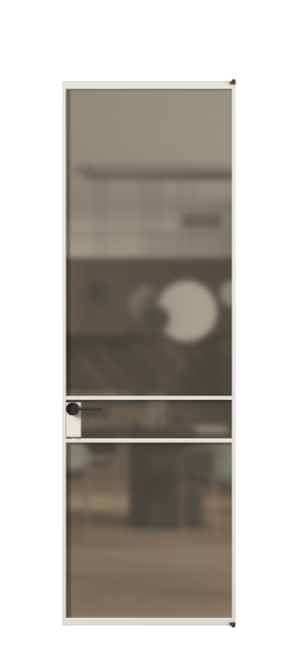 Алюминиевая дверь АЛПЛ040.02 Алюминий серый Сатинированное бронзовое стекло, триплекс Цена 130170  | Volhovec