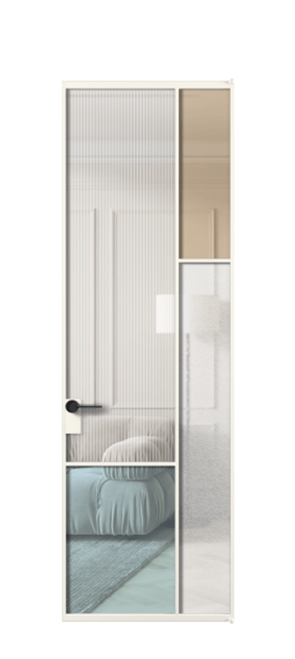 Межкомнатная дверь Mosaic АЛПЛ041.12 Алюминий пудровый белый Комбинация стекол Группы 1 и Группы 3 Цена 180460 ₽ | Volhovec