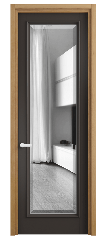 Межкомнатная дверь Charm 6702 Бук антрацит Двустороннее зеркало с фацетом, триплекс Цена 112770 ₽ | Volhovec