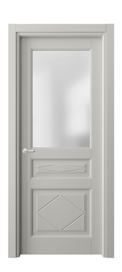 Межкомнатная дверь Тоскана Ромбо 6344 Матовый тёплый серый Сатинированное стекло Цена 103840 ₽ | Volhovec