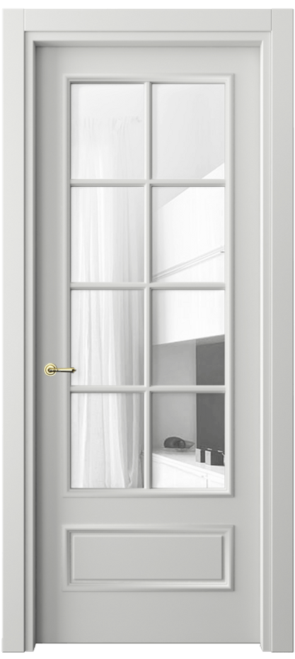 Межкомнатная дверь Paris 8112 Матовый светло-серый Прозрачное стекло Цена 68020 ₽| Volhovec