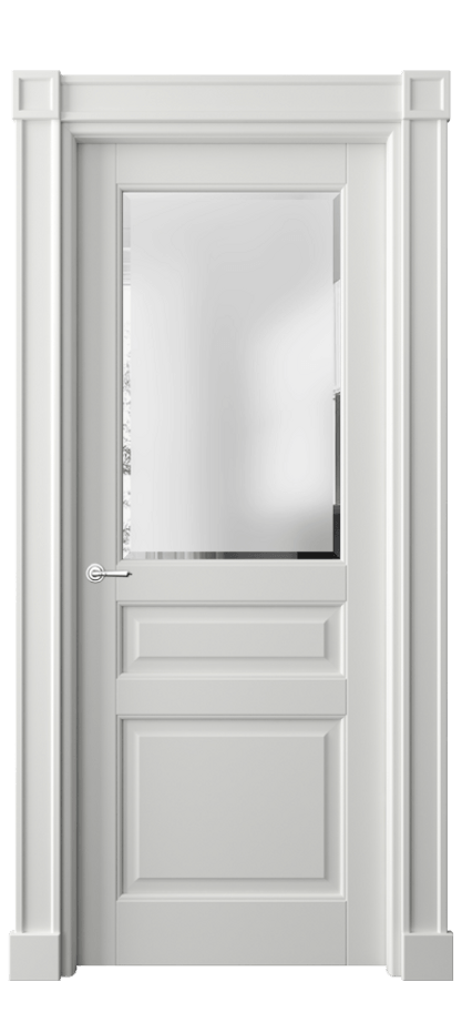 Дверь межкомнатная Тоскана Плано 6304 Матовый светло-серый Сатинированное стекло с фацетом Гладкие пилястры с квадратными розетками МССР Цена 140531 ₽ Наличники уже входят в базовый комплект. Фабрика дверей Волховец 8 (800) 551 43 19 Межкомнатная дверь Тоскана Плано 6304 Матовый светло-серый Сатинированное стекло с фацетом Цена 140531 ₽ | Volhovec