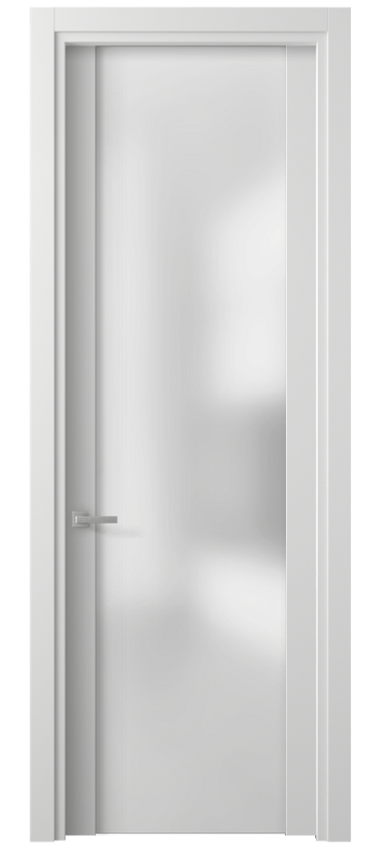 Межкомнатная дверь Planum 4114 Белый шёлк Сатинированное стекло Цена 31410 ₽ | Volhovec
