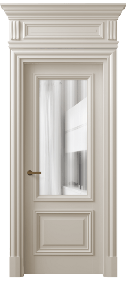 Межкомнатная дверь Антик 7302 Матовый светло-бежевый Рифлёное стекло "Дюна", триплекс Цена 174620 ₽ | Volhovec