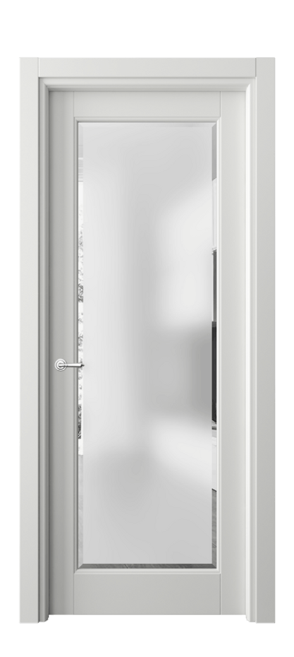 Межкомнатная дверь Toscana Rombo 6300 Бук светло-серый Сатинированное стекло с фацетом Цена 76520 ₽ | Volhovec