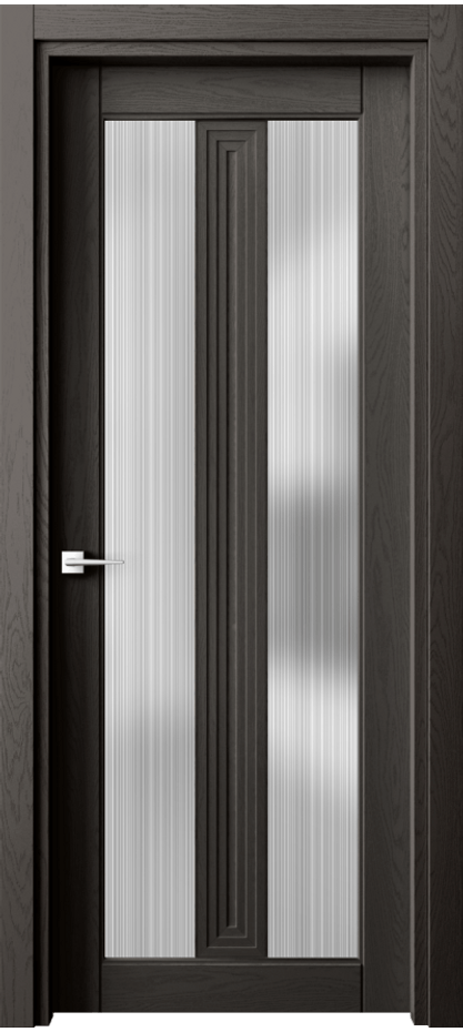 Межкомнатная дверь Ego 6122 Дуб антрацит Сатинированное стекло "Дождь" Цена 128730 ₽ | Volhovec