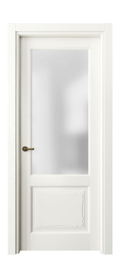 Межкомнатная дверь Тоскана Элегантэ 6322 Матовый жемчужный Сатинированное стекло Цена 99850 ₽ | Volhovec