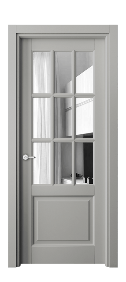 Межкомнатная дверь Тоскана Грильято 6312 Матовый нейтральный серый Двустороннее зеркало, триплекс Цена 123060 ₽ | Volhovec