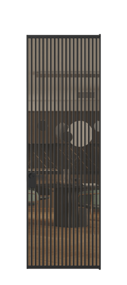 Алюминиевая дверь АЛПЛ040.06 Алюминий Черный Прозрачное оранжевое стекло, триплекс Цена 232860  | Volhovec